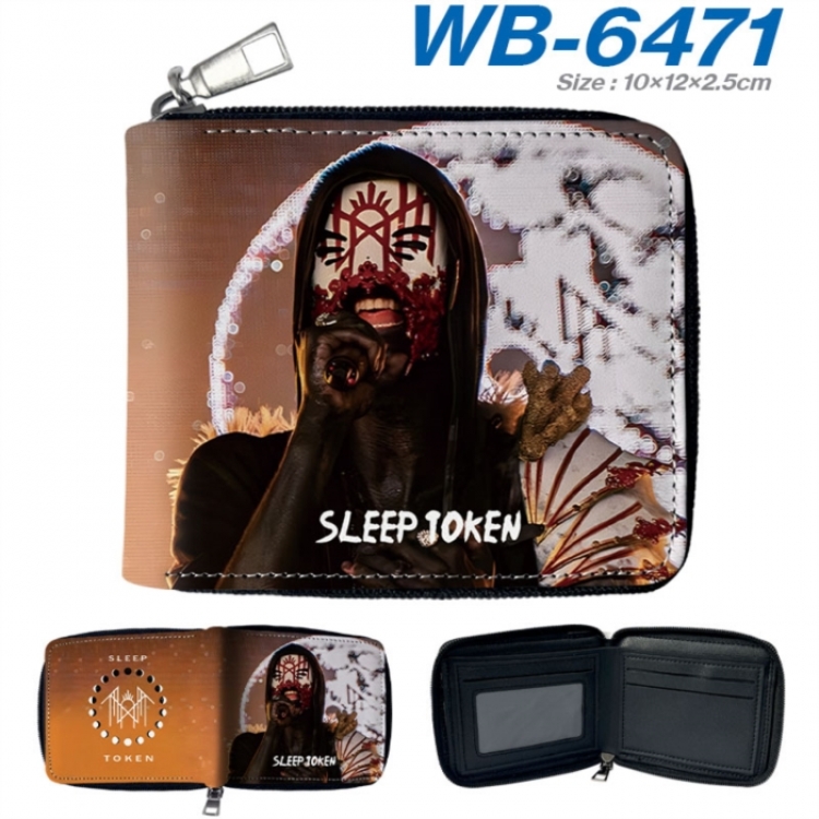 Sleep Token Anime color short full zip folding wallet 10x12x2.5cm