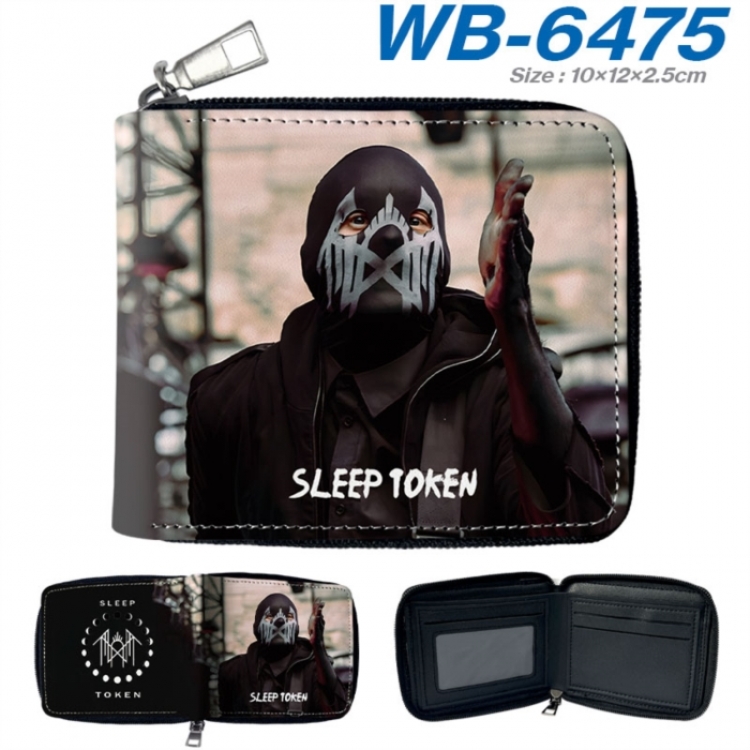 Sleep Token Anime color short full zip folding wallet 10x12x2.5cm