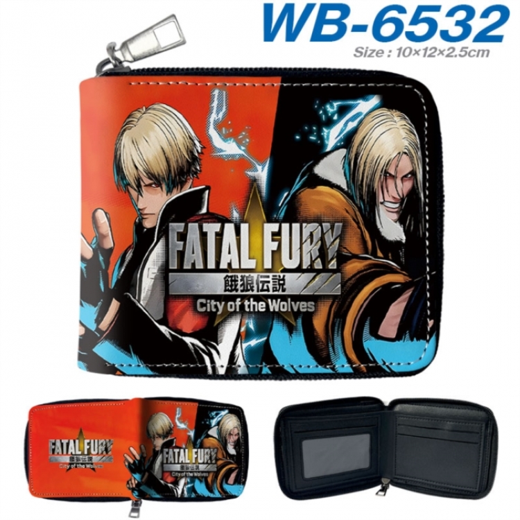 City of the Wolves Anime color short full zip folding wallet 10x12x2.5cm
