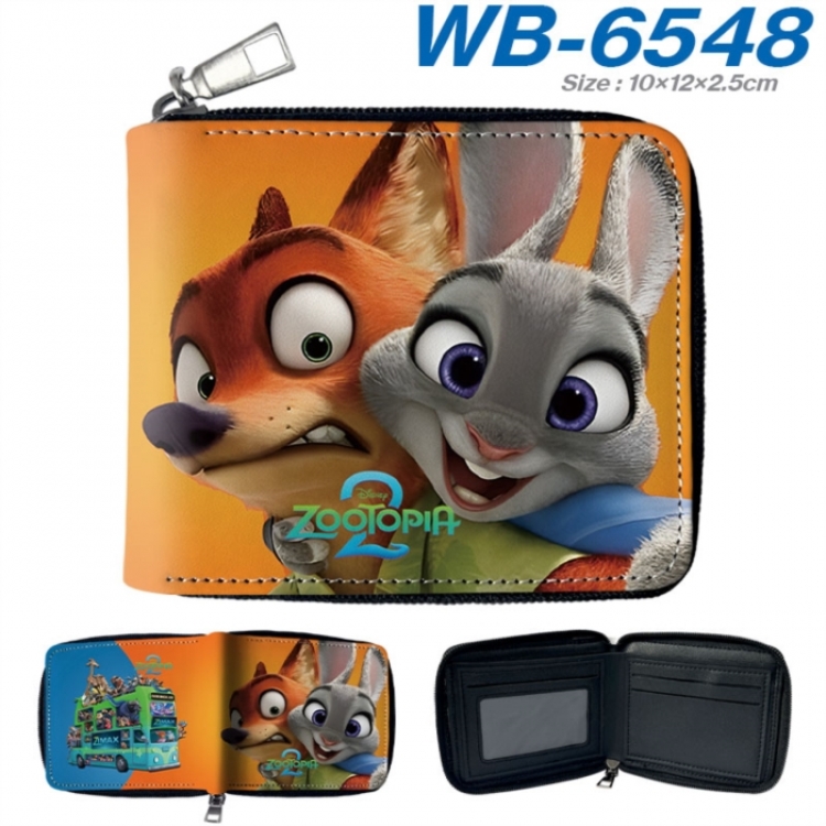 Zootopia Anime color short full zip folding wallet 10x12x2.5cm