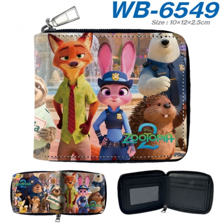 Zootopia Anime color short full zip folding wallet 10x12x2.5cm