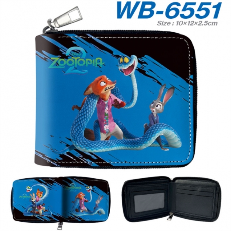Zootopia Anime color short full zip folding wallet 10x12x2.5cm