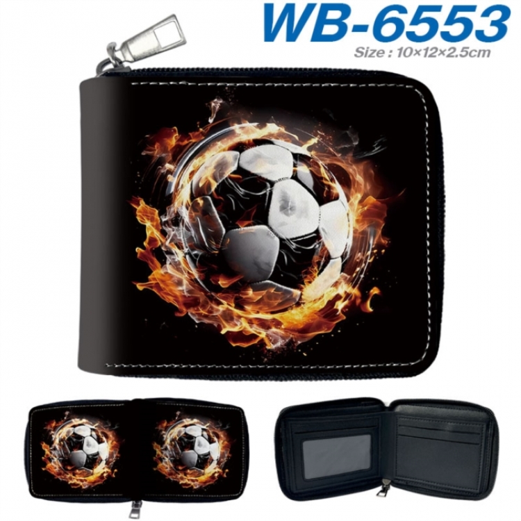 Ball games Anime color short full zip folding wallet 10x12x2.5cm