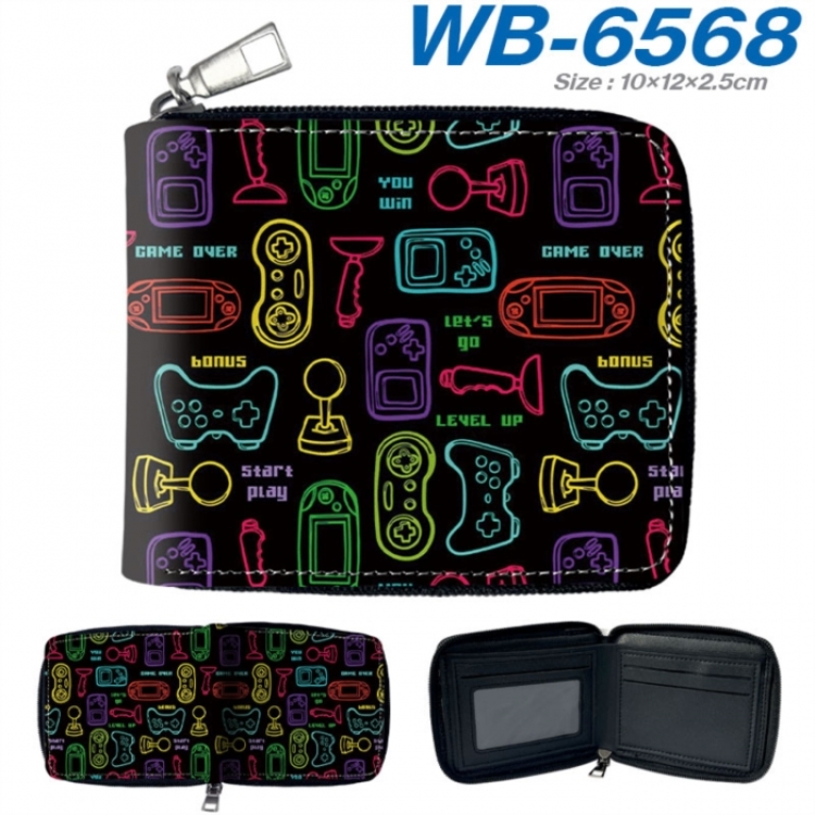 GamePad Anime color short full zip folding wallet 10x12x2.5cm