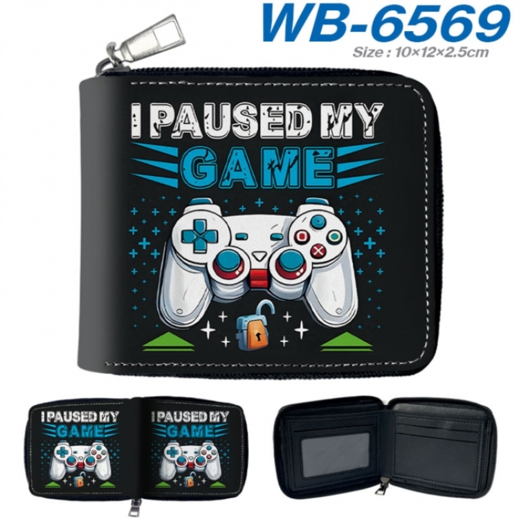GamePad Anime color short full zip folding wallet 10x12x2.5cm