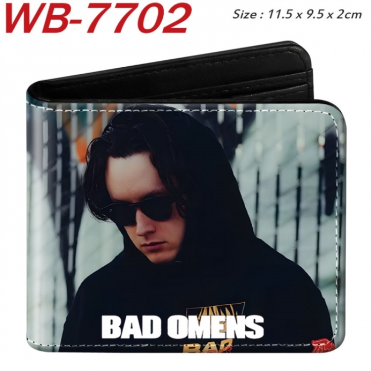 Bad Omens Animation color PU leather half fold wallet 11.5X9X2CM