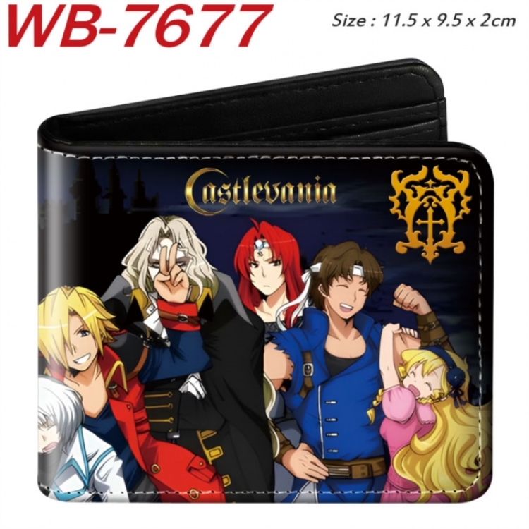 Castlevania Animation color PU leather half fold wallet 11.5X9X2CM
