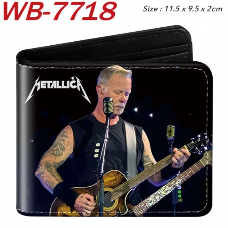 Metallica Animation color PU leather half fold wallet 11.5X9X2CM