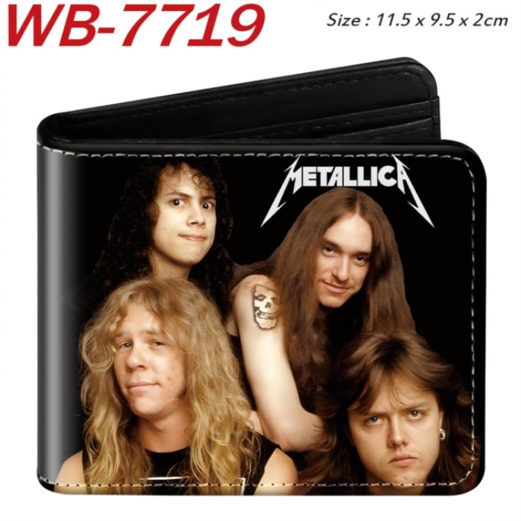 Metallica Animation color PU leather half fold wallet 11.5X9X2CM