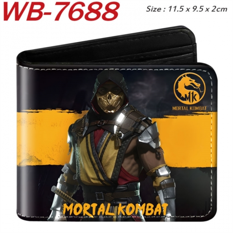 Mortal Kombat Animation color PU leather half fold wallet 11.5X9X2CM