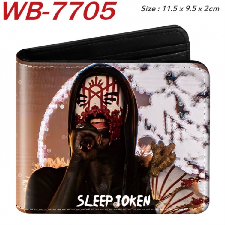 Sleep Token Animation color PU leather half fold wallet 11.5X9X2CM