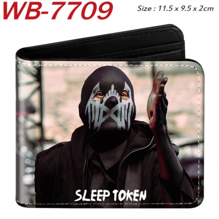 Sleep Token Animation color PU leather half fold wallet 11.5X9X2CM