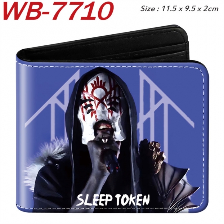 Sleep Token Animation color PU leather half fold wallet 11.5X9X2CM