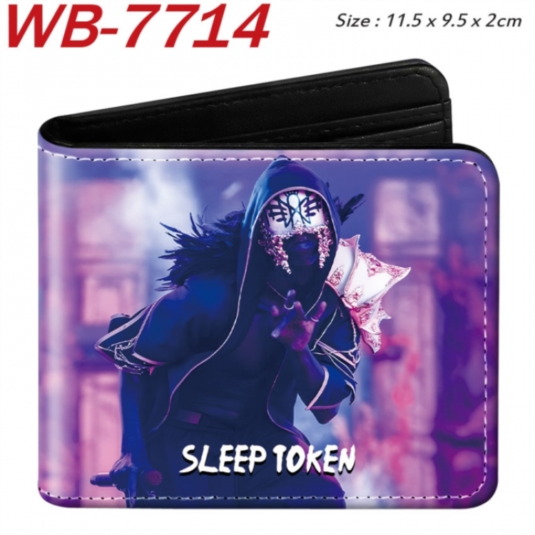 Sleep Token Animation color PU leather half fold wallet 11.5X9X2CM