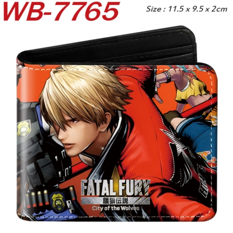 City of the Wolves Animation color PU leather half fold wallet 11.5X9X2CM