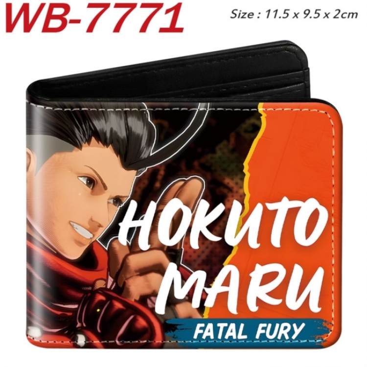 City of the Wolves Animation color PU leather half fold wallet 11.5X9X2CM