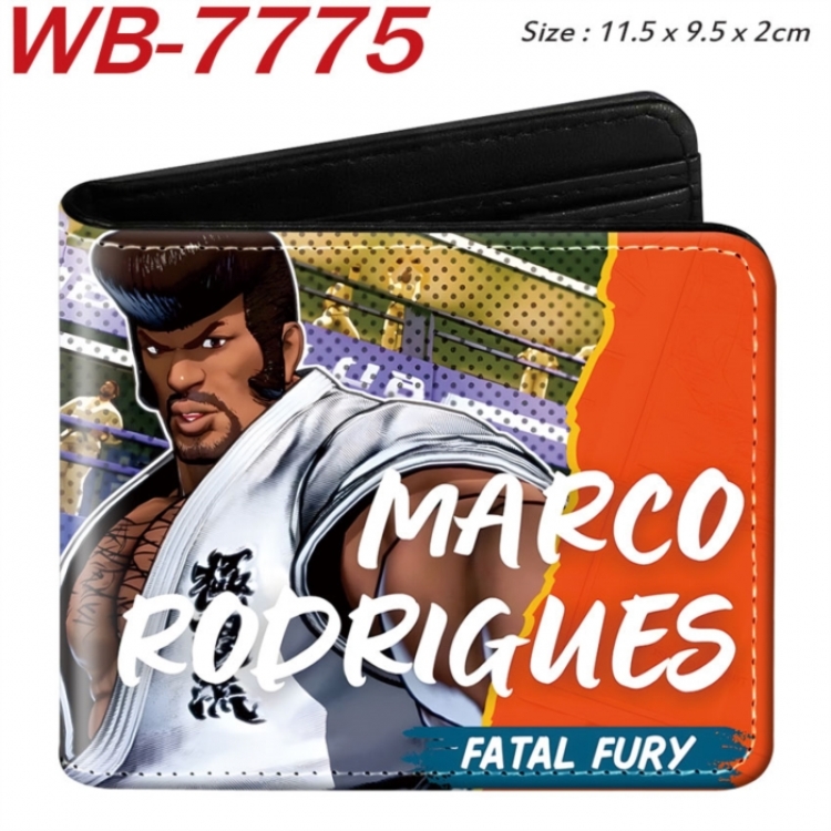 City of the Wolves Animation color PU leather half fold wallet 11.5X9X2CM