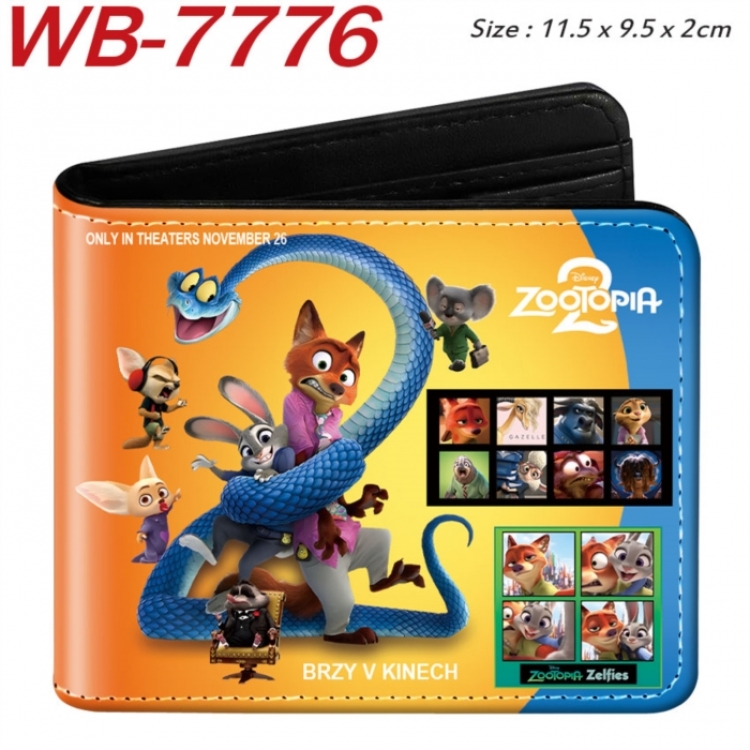 Zootopia Animation color PU leather half fold wallet 11.5X9X2CM