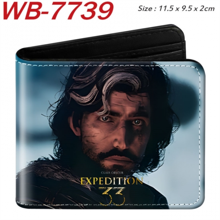 Clair Obscur: Expedition 33 Animation color PU leather half fold wallet 11.5X9X2CM