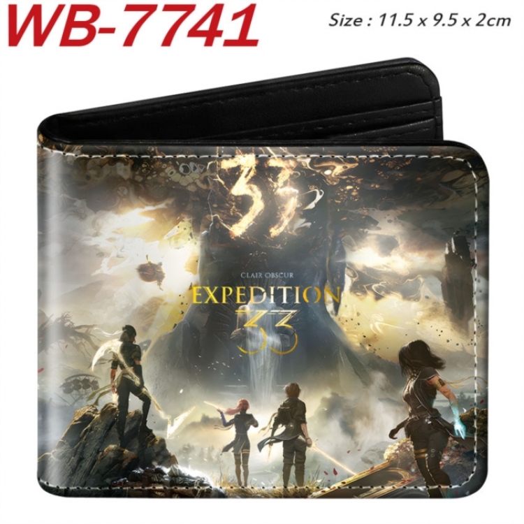 Clair Obscur: Expedition 33 Animation color PU leather half fold wallet 11.5X9X2CM