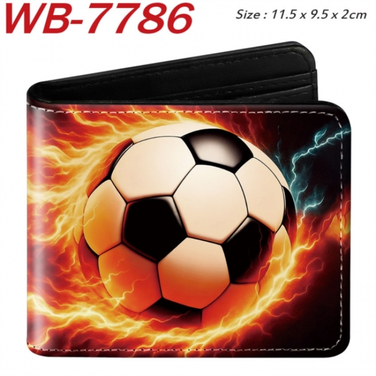 Ball games Animation color PU leather half fold wallet 11.5X9X2CM