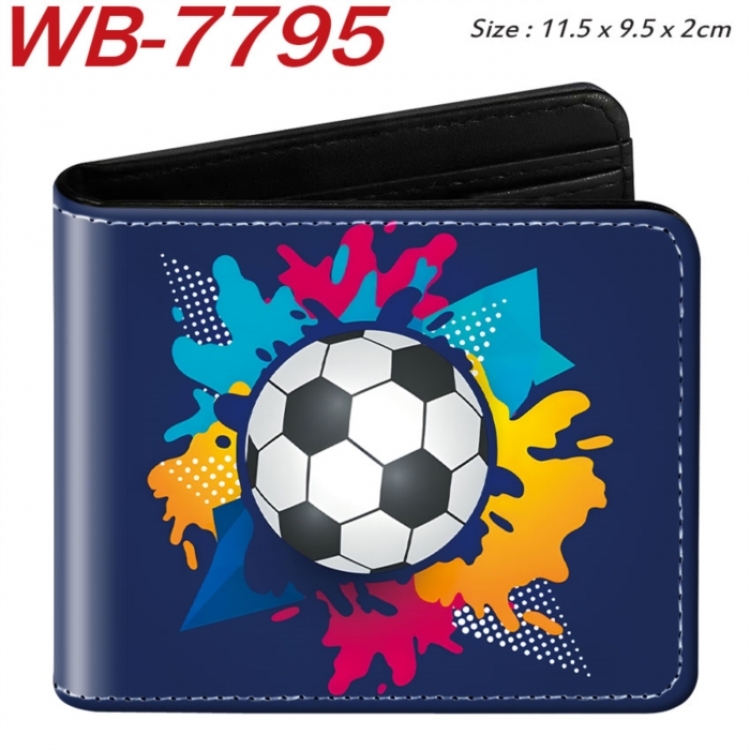 Ball games Animation color PU leather half fold wallet 11.5X9X2CM