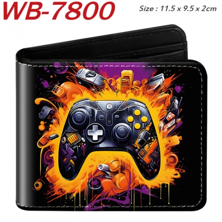 GamePad Animation color PU leather half fold wallet 11.5X9X2CM