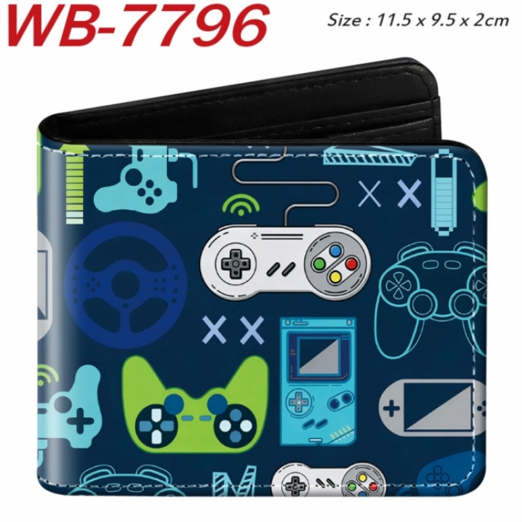 GamePad Animation color PU leather half fold wallet 11.5X9X2CM