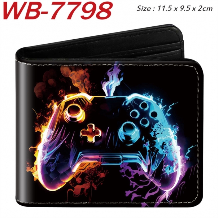 GamePad Animation color PU leather half fold wallet 11.5X9X2CM
