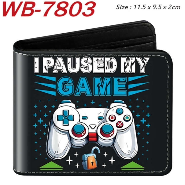 GamePad Animation color PU leather half fold wallet 11.5X9X2CM