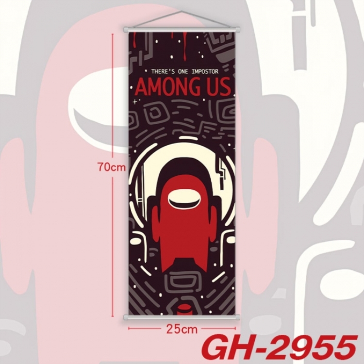 Among Us Plastic Rod Cloth Small Hanging Canvas Painting Wall Scroll 25x70cm price for 5 pcs