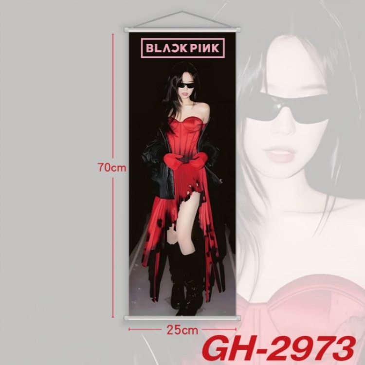 BLACK PINK Plastic Rod Cloth Small Hanging Canvas Painting Wall Scroll 25x70cm price for 5 pcs