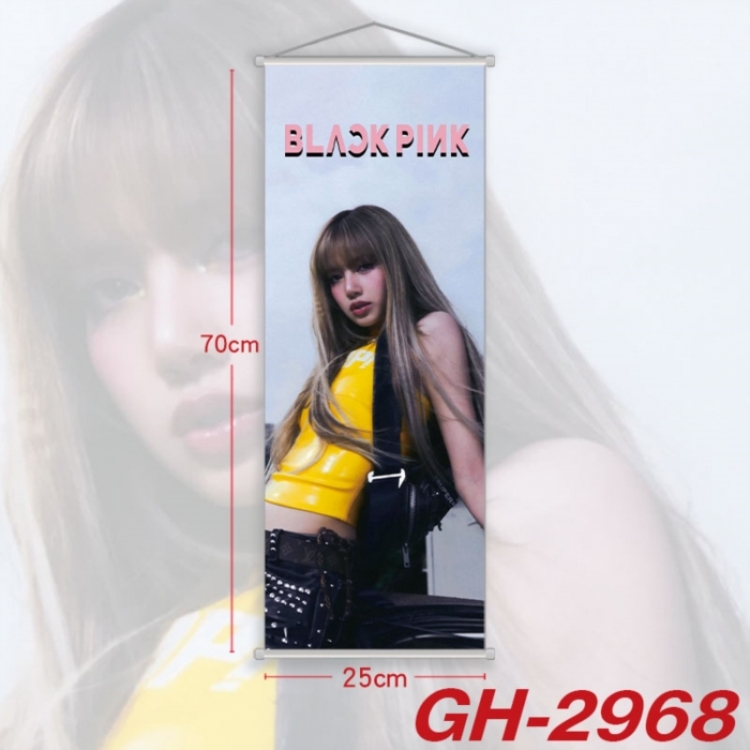 BLACK PINK Plastic Rod Cloth Small Hanging Canvas Painting Wall Scroll 25x70cm price for 5 pcs