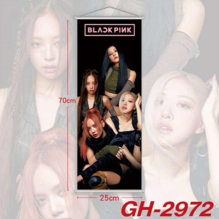 BLACK PINK Plastic Rod Cloth Small Hanging Canvas Painting Wall Scroll 25x70cm price for 5 pcs