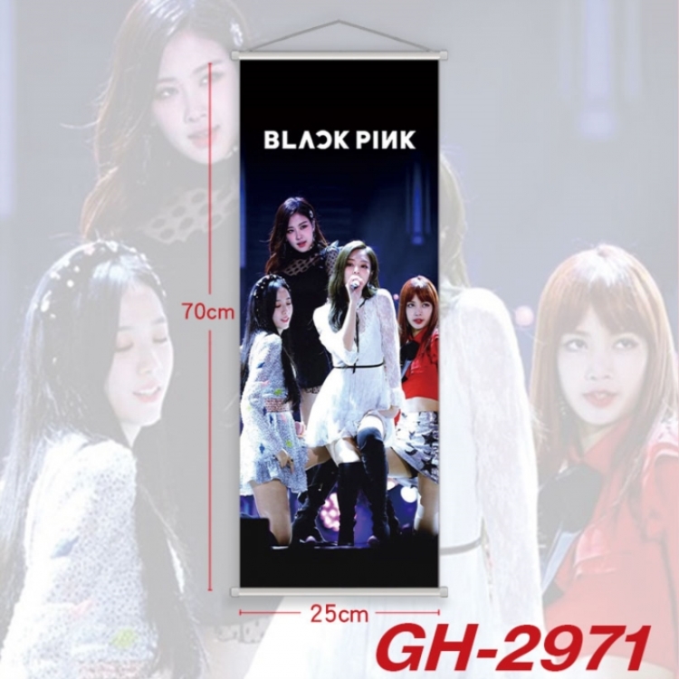 BLACK PINK Plastic Rod Cloth Small Hanging Canvas Painting Wall Scroll 25x70cm price for 5 pcs