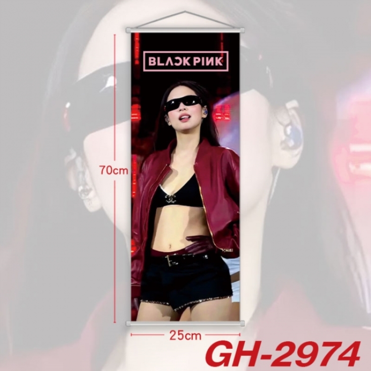 BLACK PINK Plastic Rod Cloth Small Hanging Canvas Painting Wall Scroll 25x70cm price for 5 pcs