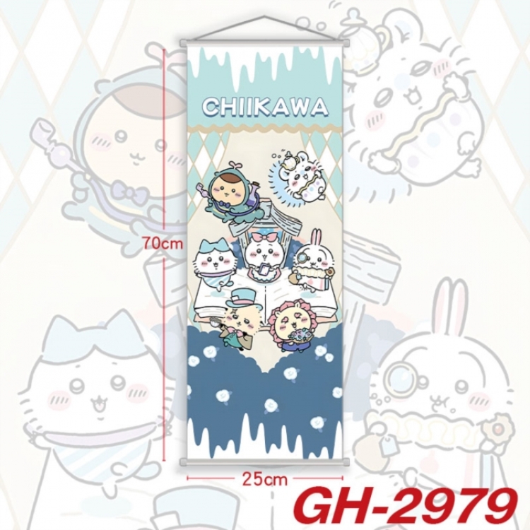 Chiikawa Plastic Rod Cloth Small Hanging Canvas Painting Wall Scroll 25x70cm price for 5 pcs