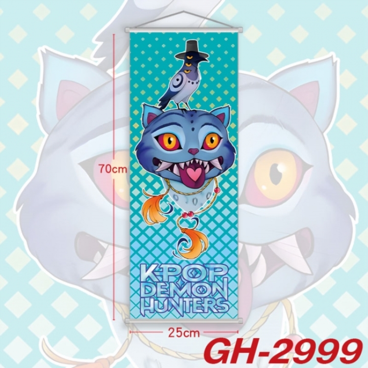K-Pop Demon Hunters Plastic Rod Cloth Small Hanging Canvas Painting Wall Scroll 25x70cm price for 5 pcs