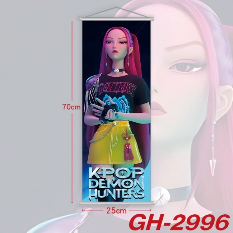 K-Pop Demon Hunters Plastic Rod Cloth Small Hanging Canvas Painting Wall Scroll 25x70cm price for 5 pcs