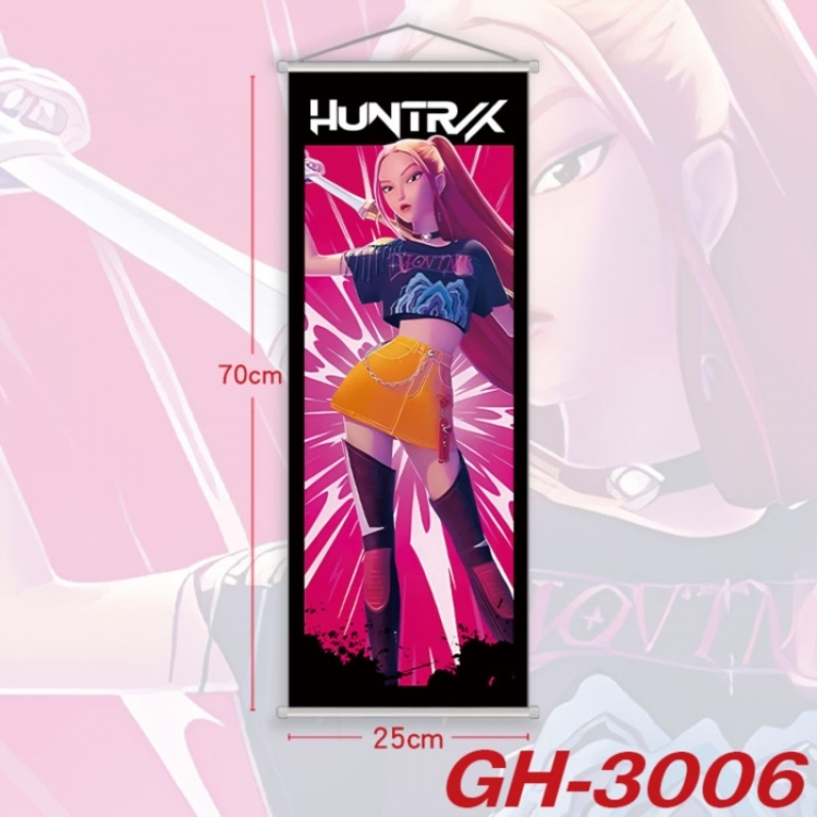 K-Pop Demon Hunters Plastic Rod Cloth Small Hanging Canvas Painting Wall Scroll 25x70cm price for 5 pcs