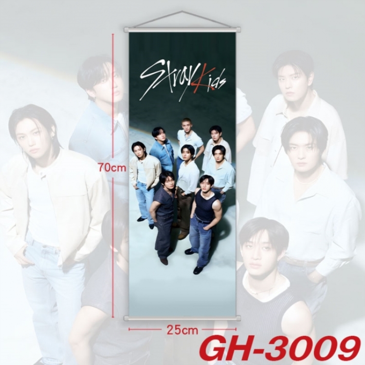 Stray Kids Plastic Rod Cloth Small Hanging Canvas Painting Wall Scroll 25x70cm price for 5 pcs