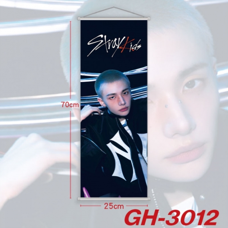 Stray Kids Plastic Rod Cloth Small Hanging Canvas Painting Wall Scroll 25x70cm price for 5 pcs