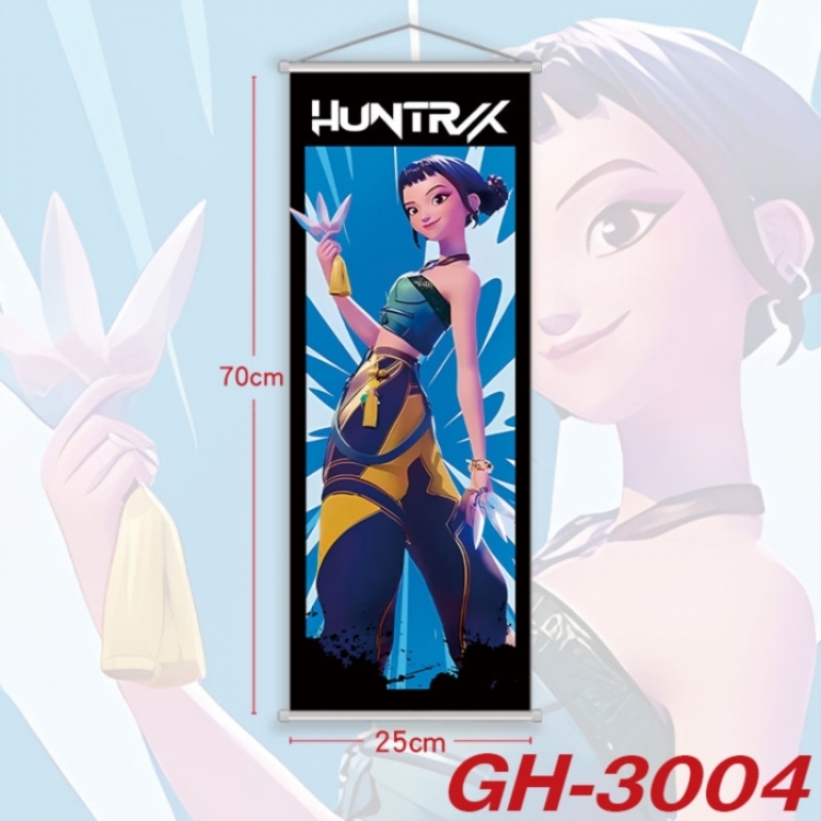 K-Pop Demon Hunters Plastic Rod Cloth Small Hanging Canvas Painting Wall Scroll 25x70cm price for 5 pcs