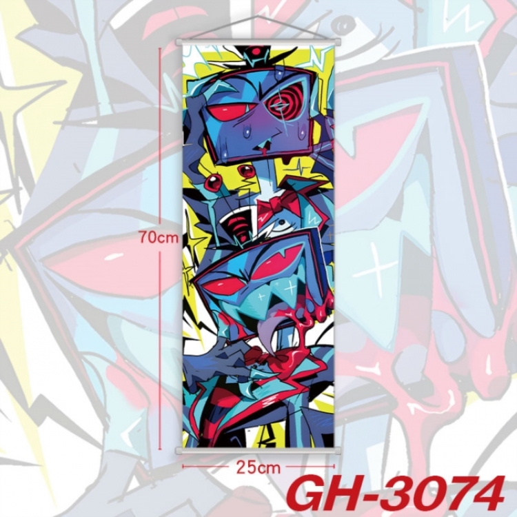 Hazbin Hotel Plastic Rod Cloth Small Hanging Canvas Painting Wall Scroll 25x70cm price for 5 pcs