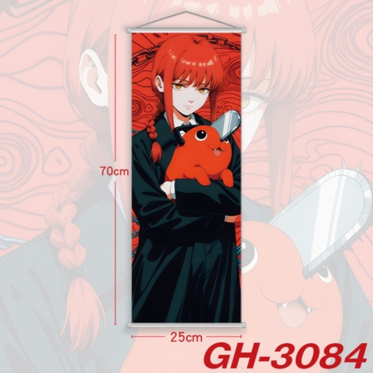 Chainsaw Man Plastic Rod Cloth Small Hanging Canvas Painting Wall Scroll 25x70cm price for 5 pcs
