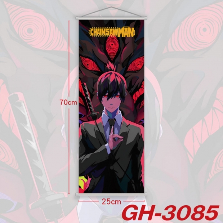 Chainsaw Man Plastic Rod Cloth Small Hanging Canvas Painting Wall Scroll 25x70cm price for 5 pcs