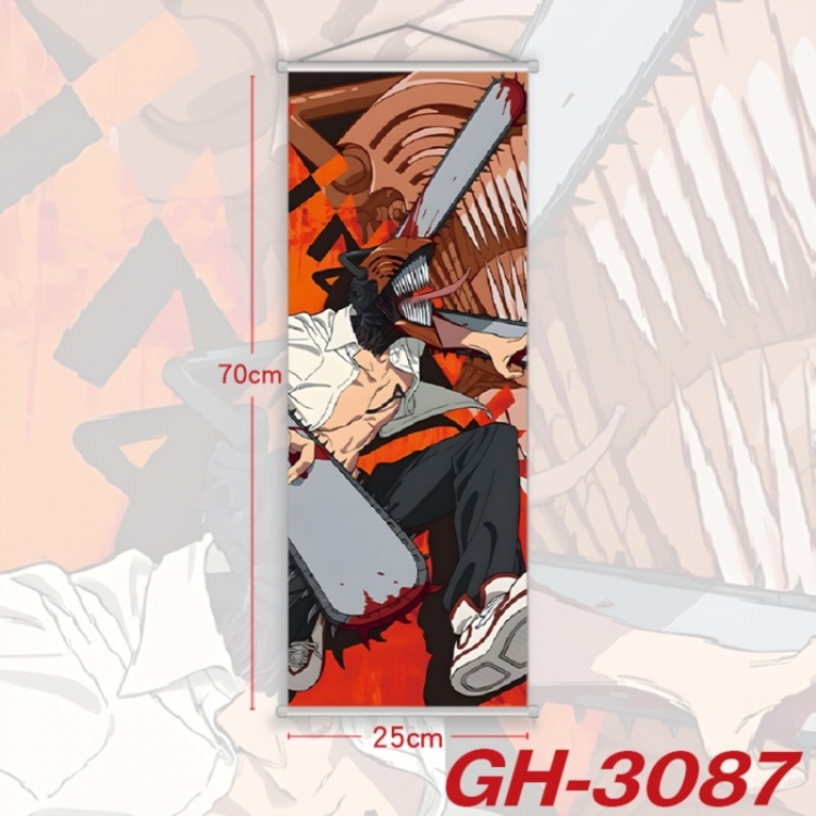Chainsaw Man Plastic Rod Cloth Small Hanging Canvas Painting Wall Scroll 25x70cm price for 5 pcs
