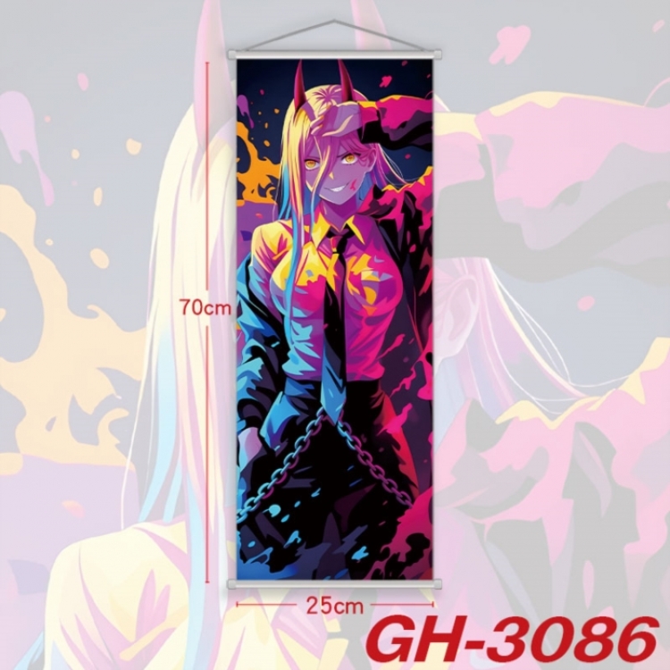 Chainsaw Man Plastic Rod Cloth Small Hanging Canvas Painting Wall Scroll 25x70cm price for 5 pcs