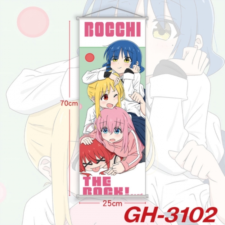 BOCCHI THE ROCK! Plastic Rod Cloth Small Hanging Canvas Painting Wall Scroll 25x70cm price for 5 pcs