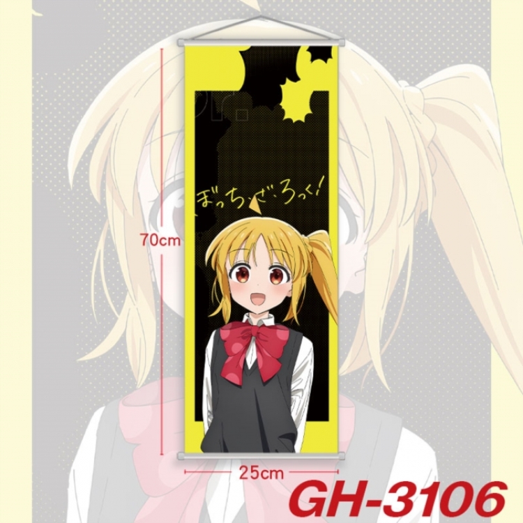 BOCCHI THE ROCK! Plastic Rod Cloth Small Hanging Canvas Painting Wall Scroll 25x70cm price for 5 pcs